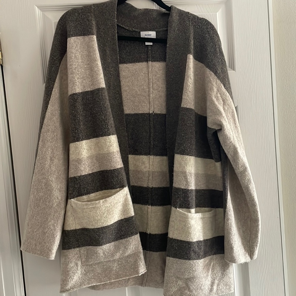 Old Navy Neutral Striped Cardigan